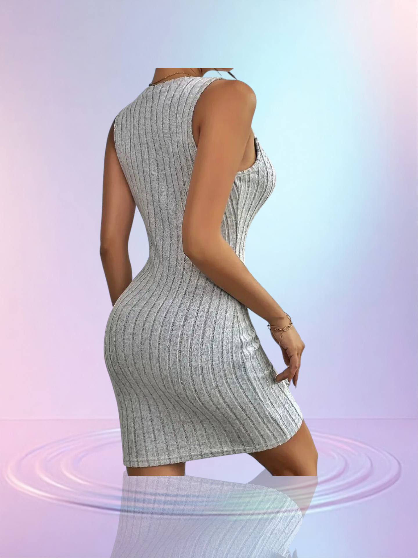 Strak Jurkje | Ribbelstof Zacht Grijs | S4E