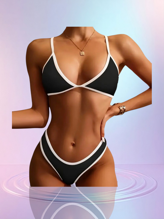 String Bikini | Zwart Wit | S4E